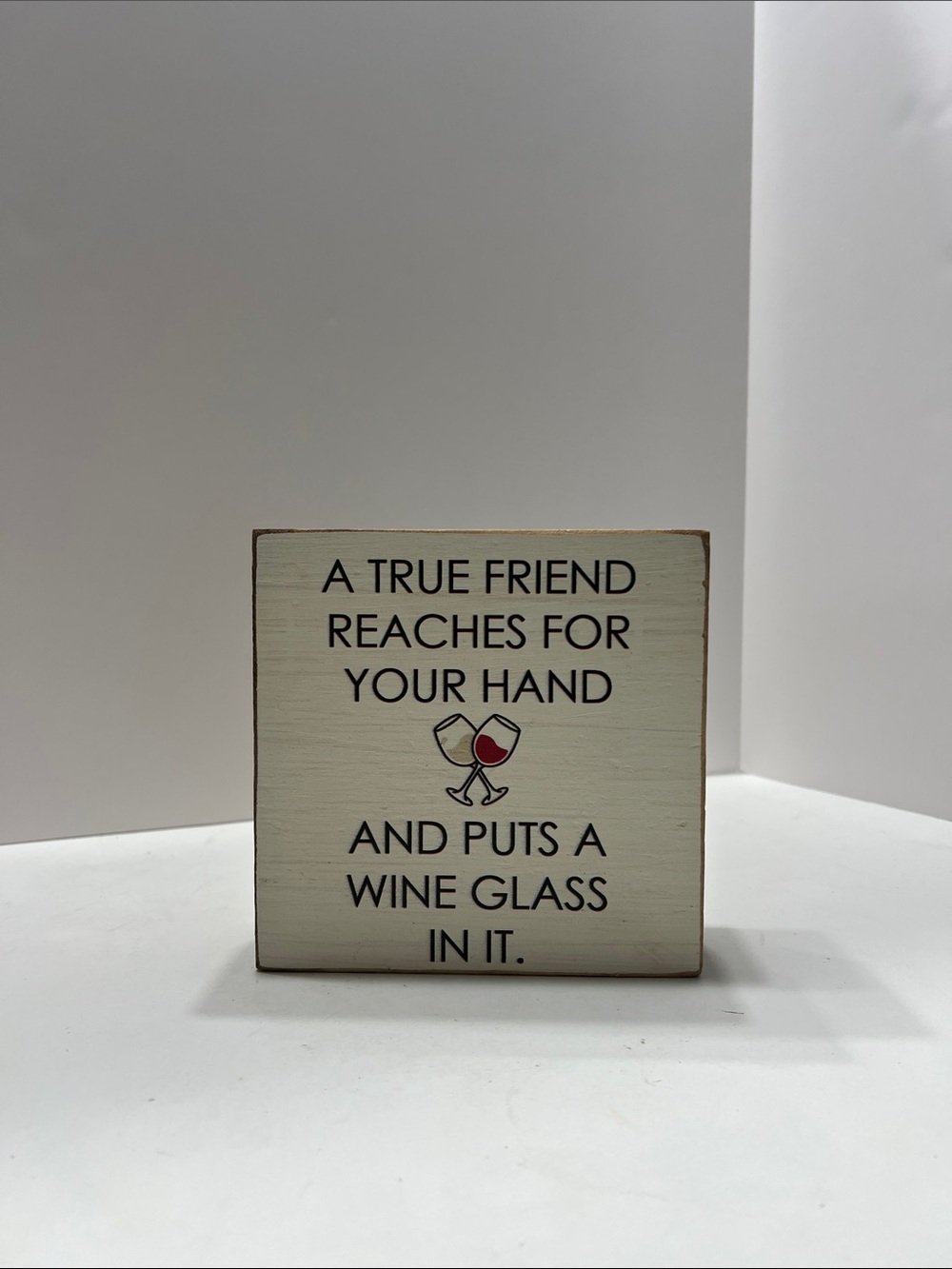 Rustic Marlin handmade White 'True Friend' Wine Sign - Home Decor
